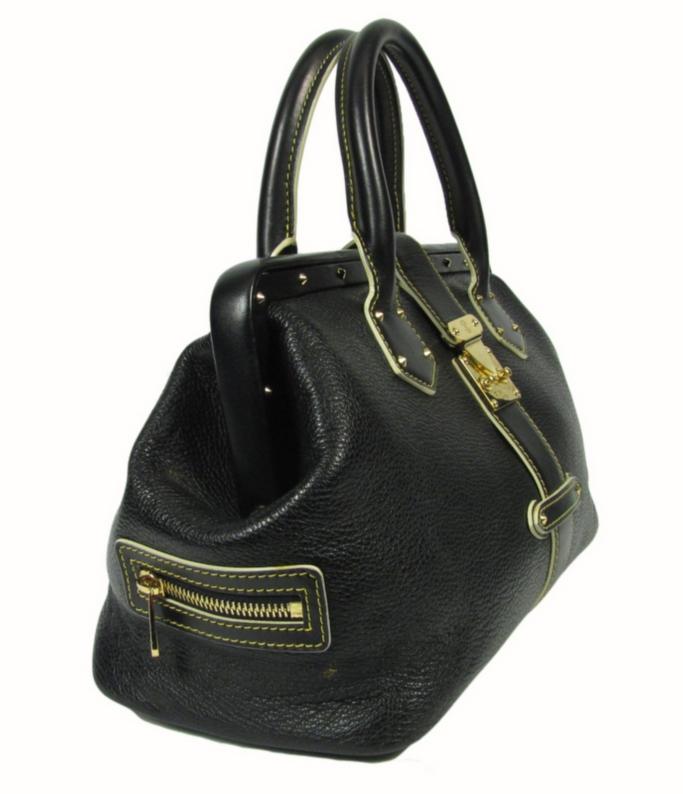 Louis Vuitton Suhali Leather L&#39;Ingenieux PM Doctor Bag Black Handbag Purse | eBay