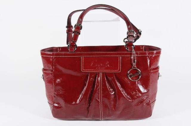 Coach Red Patent Leather Shoulder Bag Handbag Purse F13761 | eBay