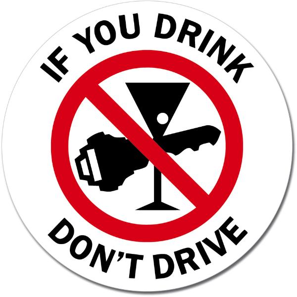 DonT Drink and Drive Round Sign Wall Window Car Vinyl Sticker Decal