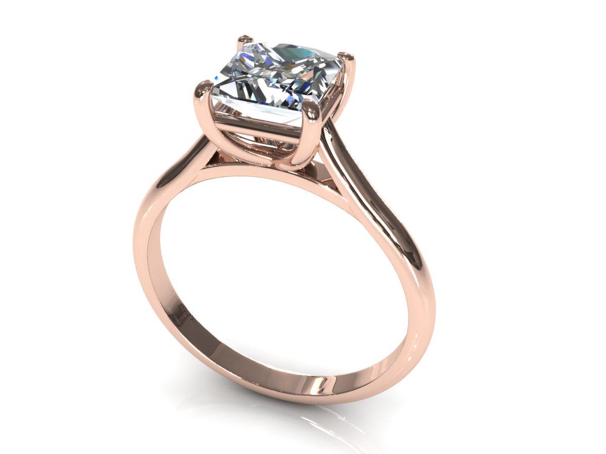 ... ct Princess Cut Diamond Solitaire Engagement Ring 14k Rose Gold
