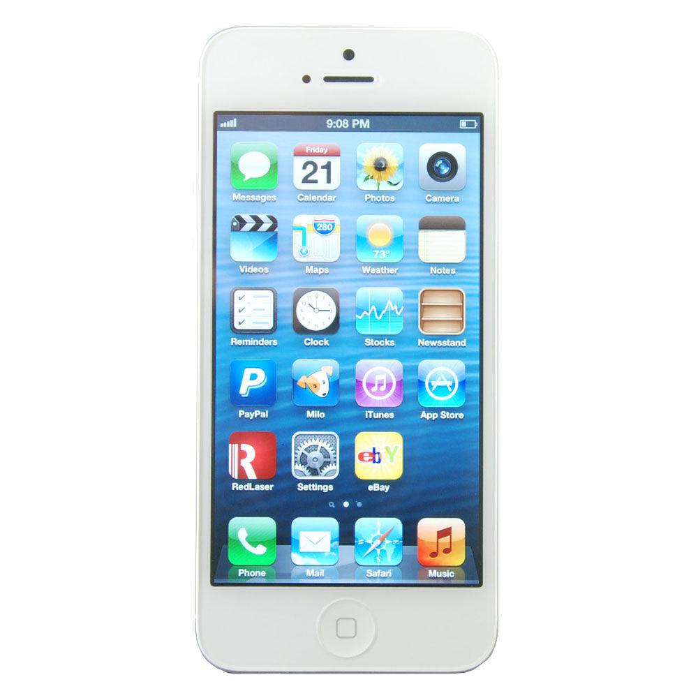 Apple iPhone 5 - 16GB - White  Silver Straight Talk Smartphone Grade ...