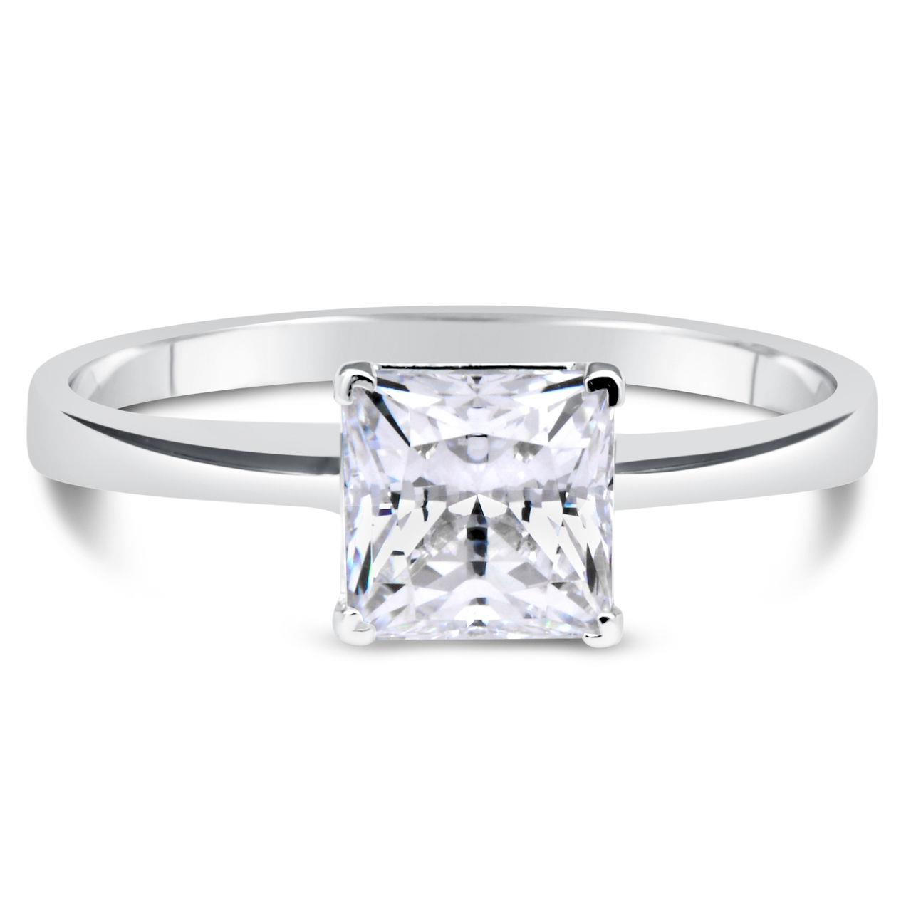1 CT Princess Cut D/VS2 Diamond Solitaire Engagement Ring 