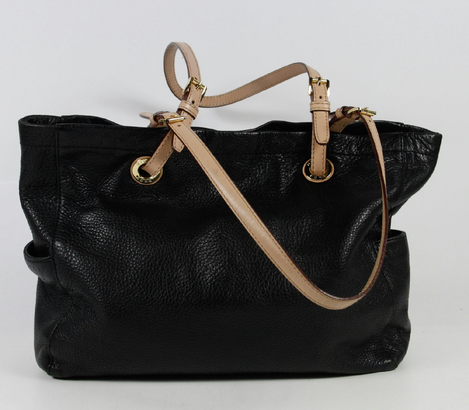 Michael Kors Black Textured Magnetic Closure Side Pocket Shoulder Bag Handbag | eBay