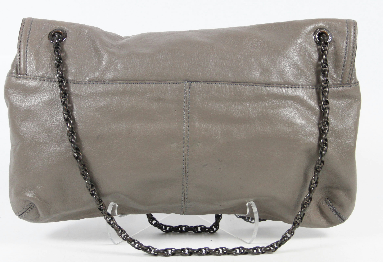 BCBG Maxazria Gray Black Chain Strap Hobo Purse Handbag