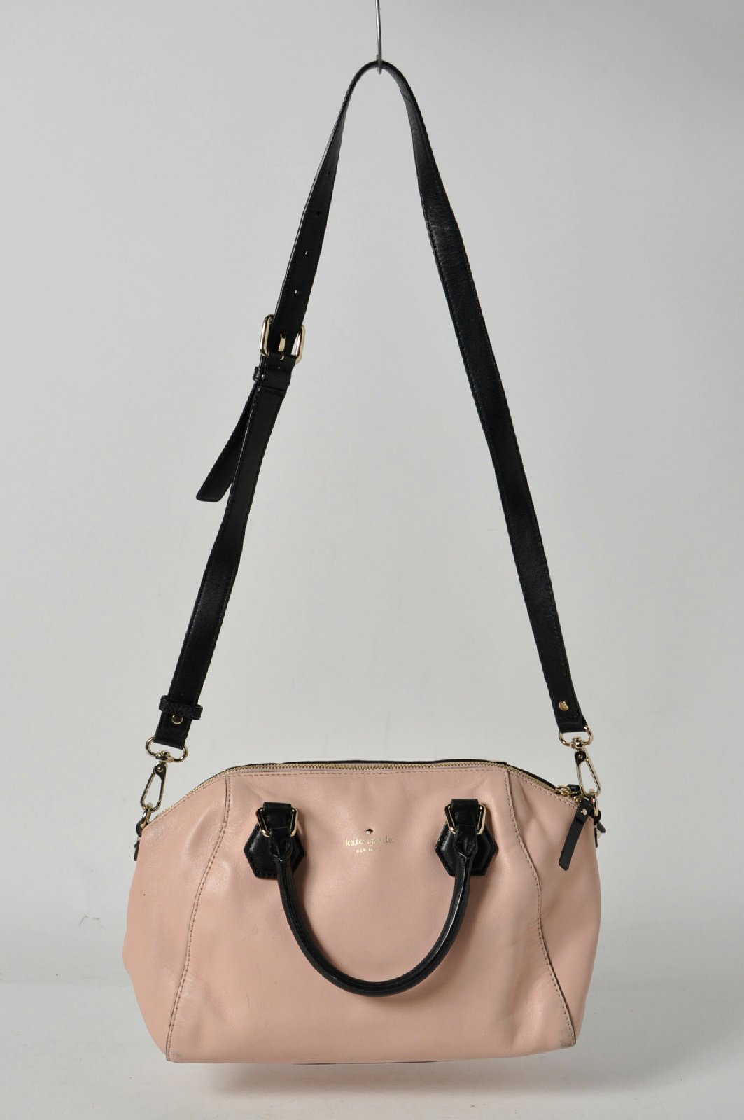 Kate Spade Light Pink Black 2 Handles 1 Strap Gold Zipper Purse | eBay