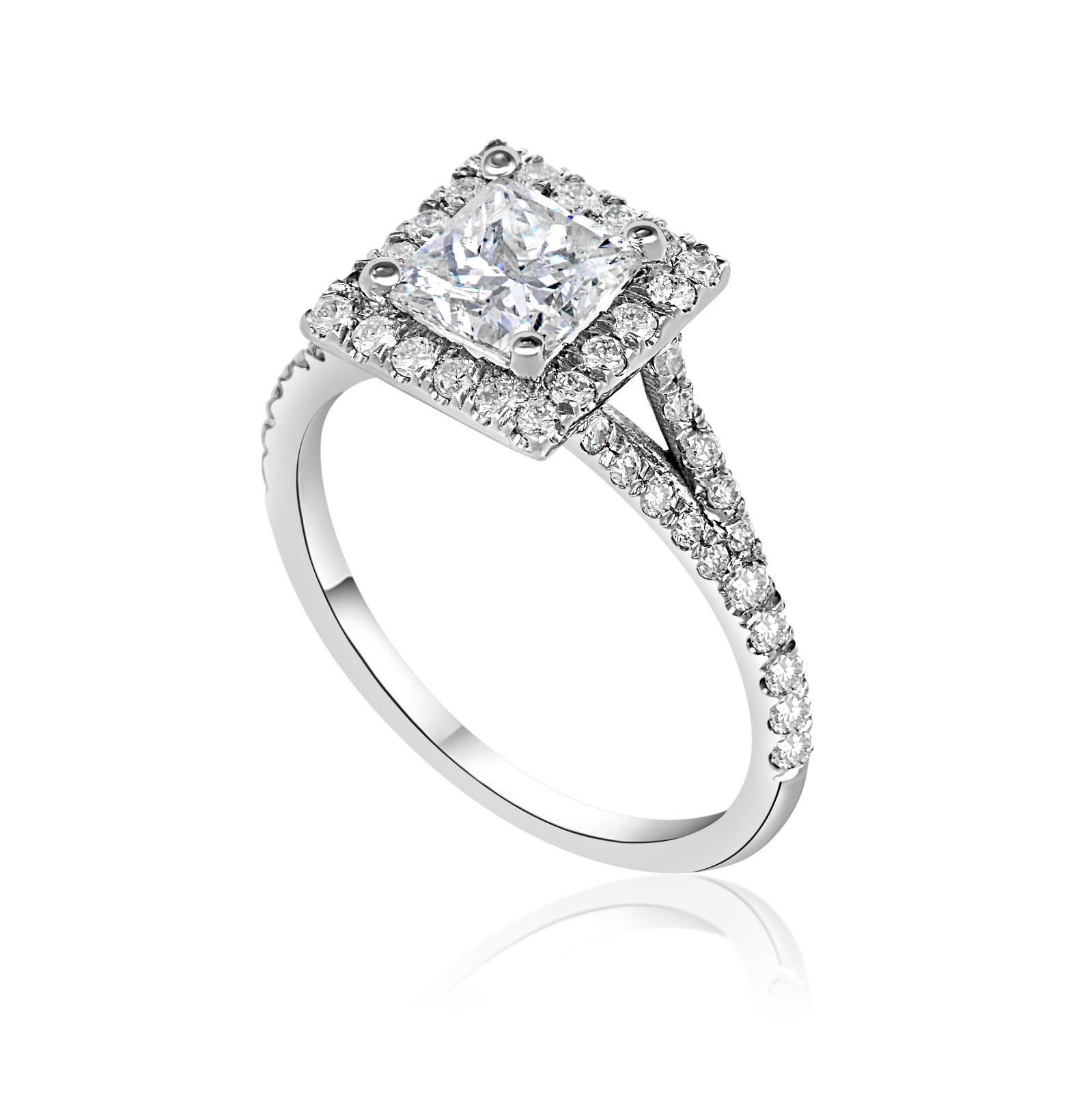 2 ct SI1 Princess Cut Diamond Solitaire Engagement Ring 