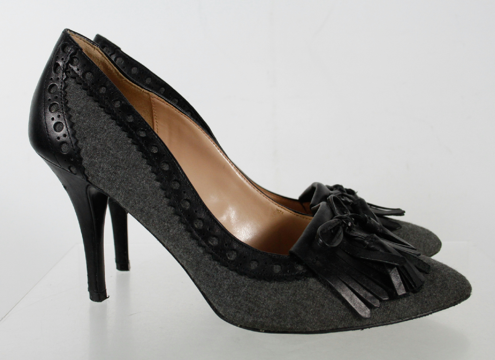 Audrey Brooke Black Gray Pump Heel Shoes Size 9 eBay