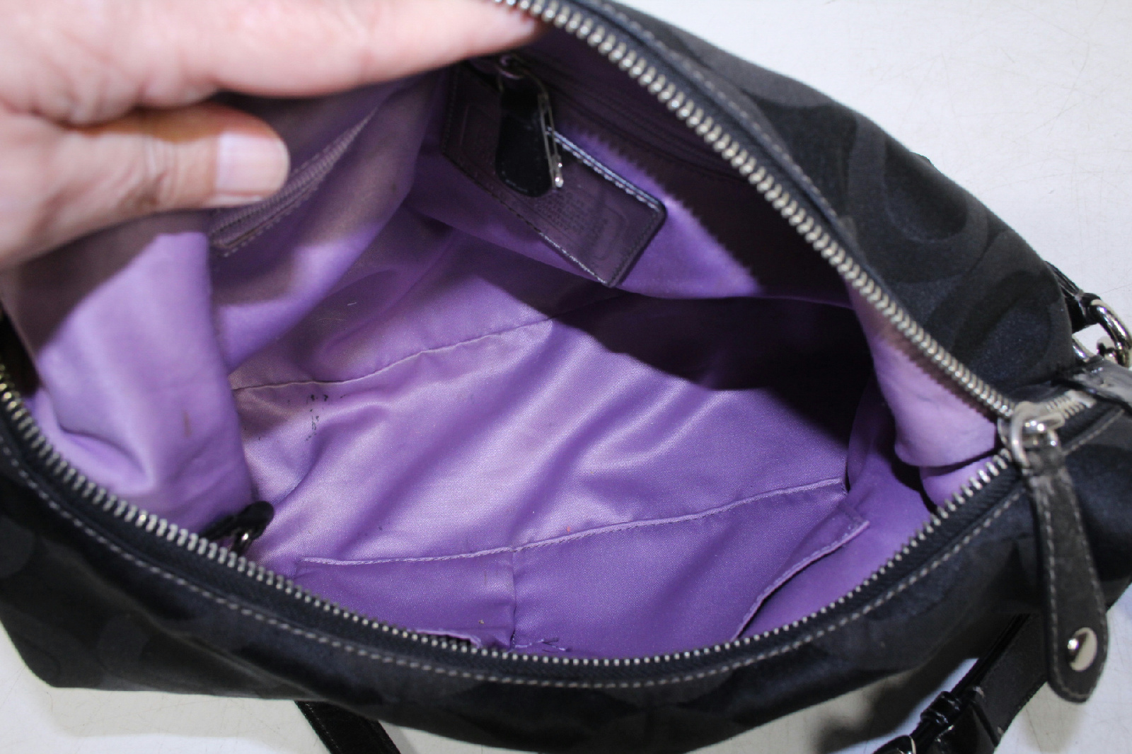 Coach Black Leather Signature Detachable Strap Shoulder Hobo Bag | eBay