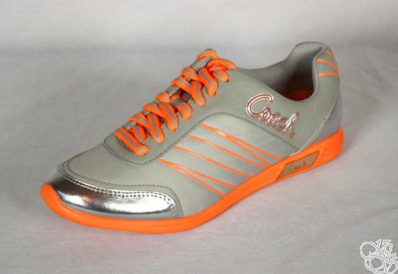 COACH Darla Nylon Light Weight Grey / Orange Womens Sneakers Shoes New A1220