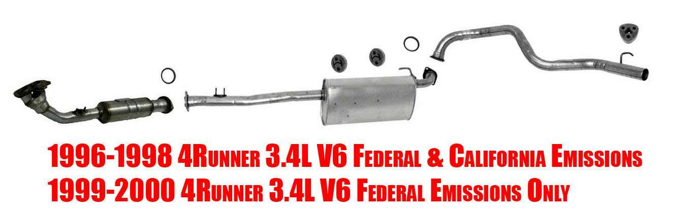 Exhaust System with Federal Emissions for Toyota 4 Runner 3.4L 96-00 | eBay